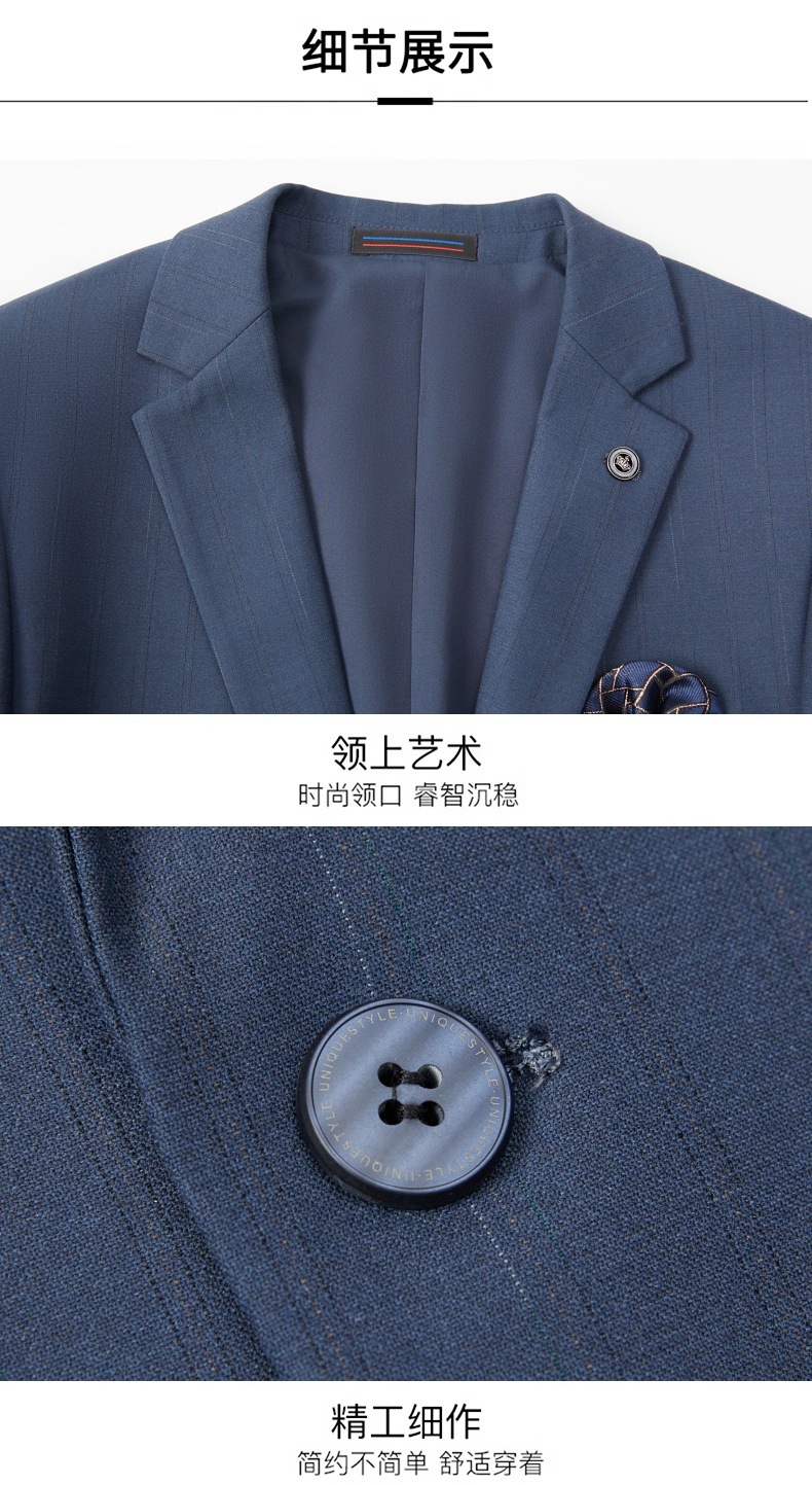 2026 Spring New Men's Three-Piece Suit with Slit in the Middle, Business Casual Professional Suit, White-Collar Suit for Men - Image 3