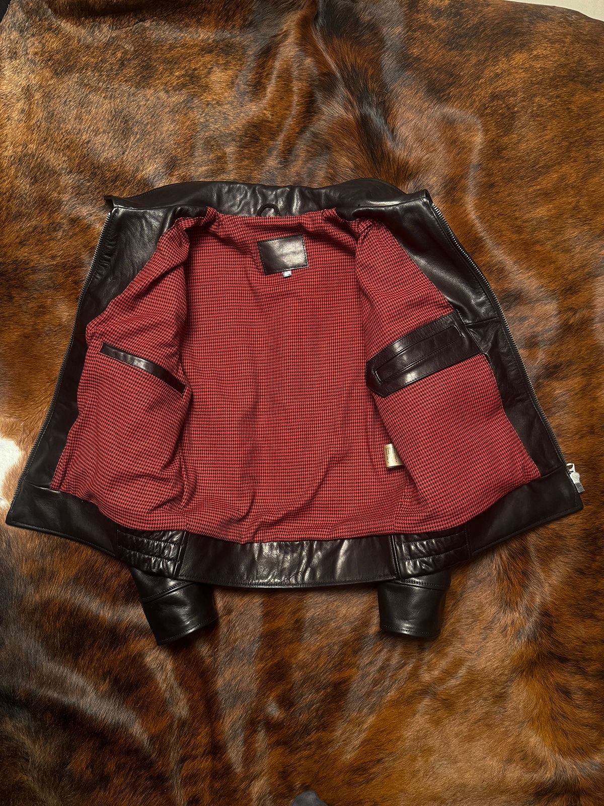 Imported Full-Grain Waxed Calfskin Mechanic's Leather Jacket, Genuine Leather Men's Short Slim-Fit Lapel Vintage Trendy Retro - Image 4