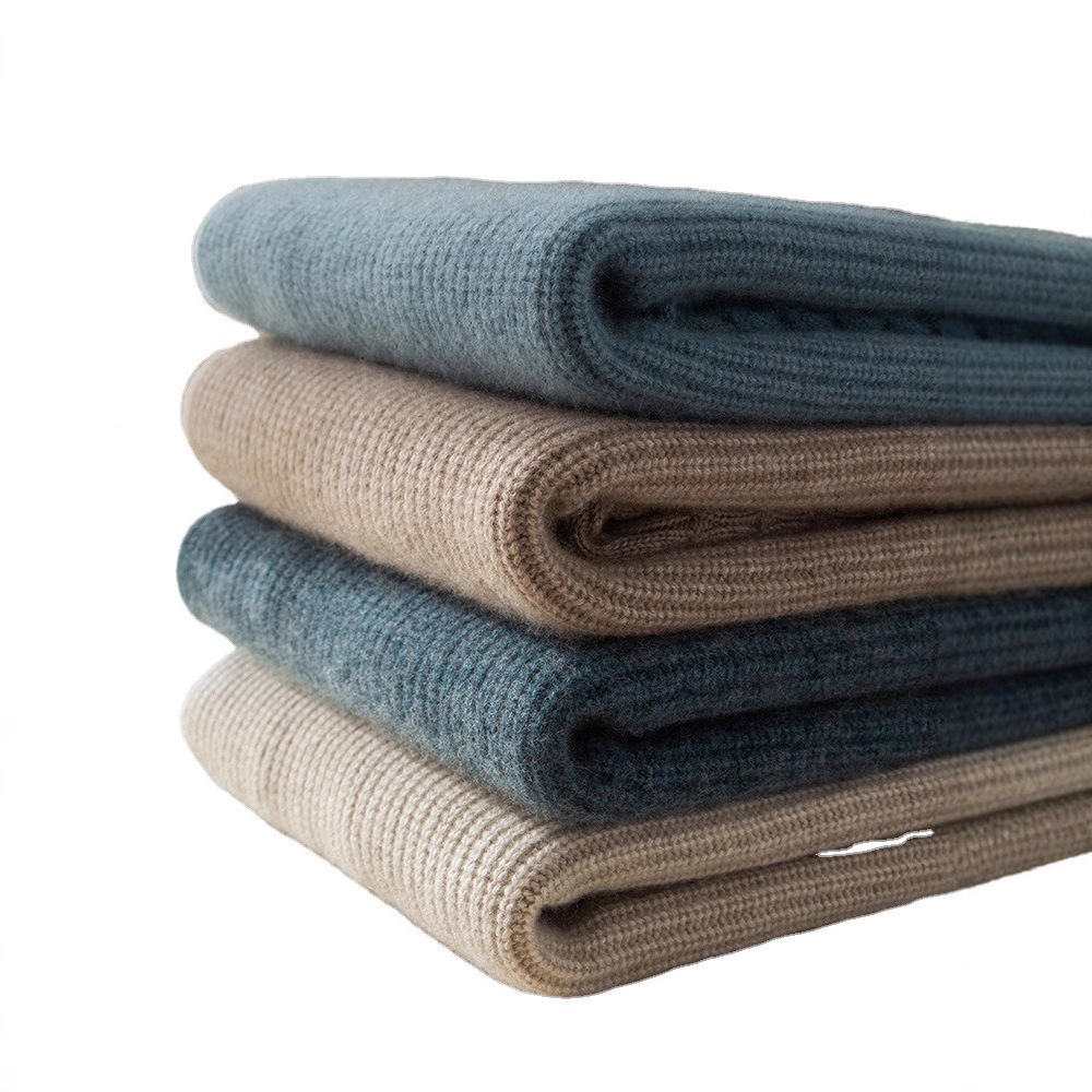 24 Winter Twist Cashmere Sweater for Husband Men's Crewneck Five-pin Thickened Warm Fleece New Warm Base Shirt - Image 3