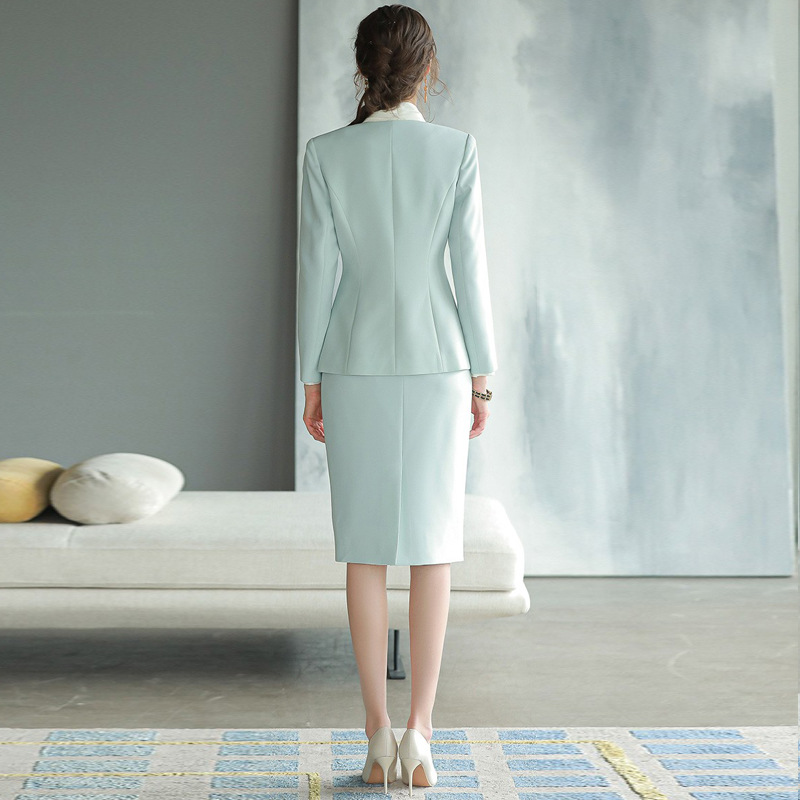 Spring and Autumn New Long-sleeved High-end Business Dress Women's Dress Suit for Host Business Dress Work Clothes Slimming Suit OL - Image 4