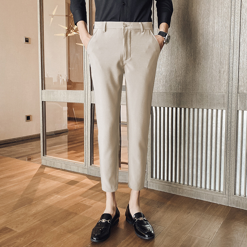 Spring New Arrival Cropped Trousers Men's Draping Slim-Fit Small Straight Casual Men's Non-Ironing Suit Long Pants All-Match - Image 7