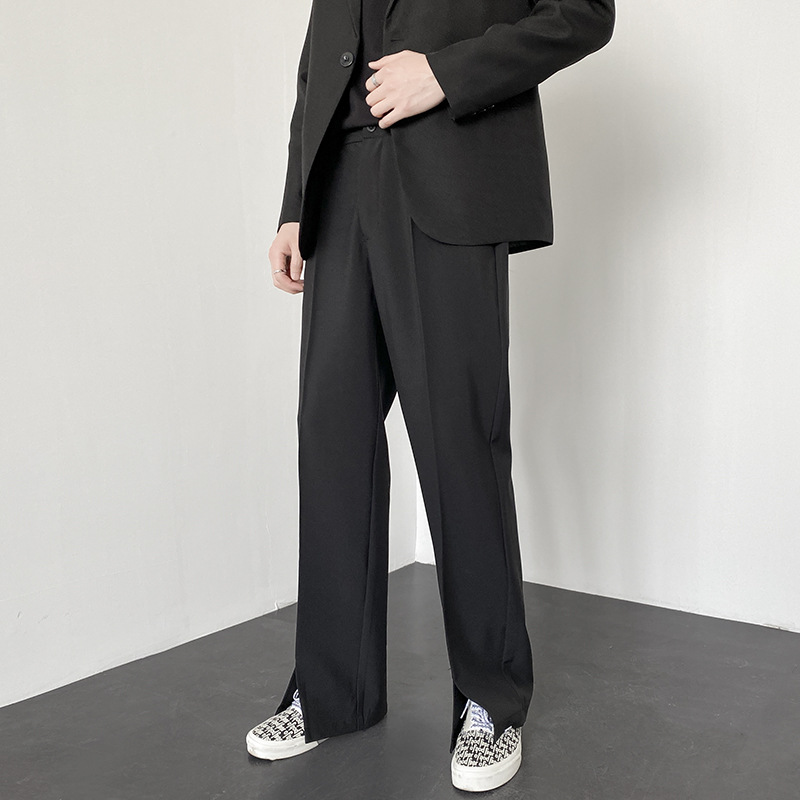 Spring and Summer Casual Drapey Trousers, Floor-Length Pants, Men's Suit Wide-Leg Pants, High Street Style, Loose Straight-Leg Long High-Waisted Pants for Spring and Autumn - Image 7