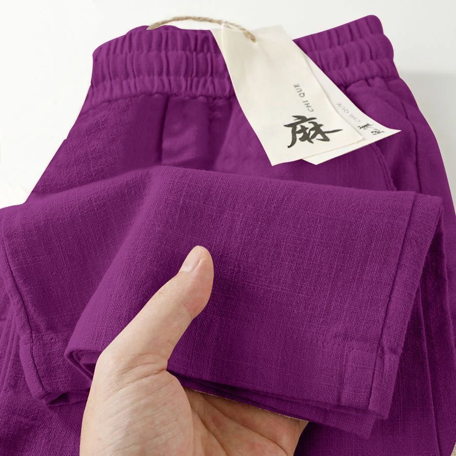 High-End Quality New Pure Linen Wide-Leg Pants for Women, Summer Straight Casual Long Pants, Fashionable Versatile Loose Thin Cotton - Image 4