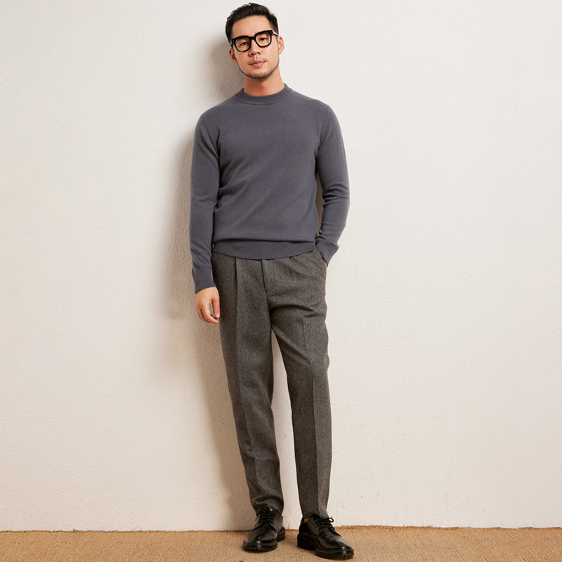 100% Pure Cashmere Men's Half Turtleneck Loose Casual Pure Color Business Urban Bottoming Knitwear Autumn and Winter New Style - Image 7