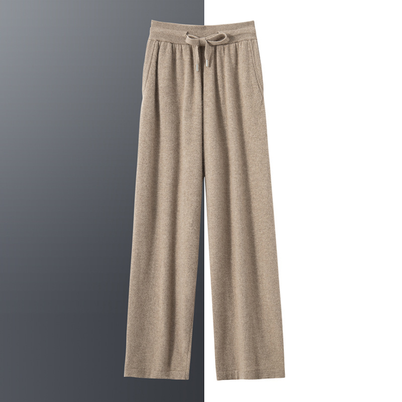 Cashmere sweater casual pants men's 100% pure cashmere autumn and winter New thickened high waist warm outer wear straight pants - Image 7