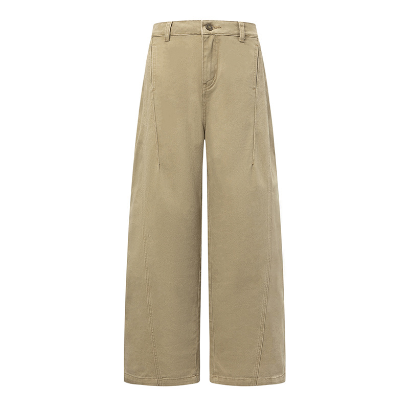 Bumi House# khaki Wide Leg Machete Pants Women's Summer New High Waist Loose Slimming Vertical Straight Pants - Image 5