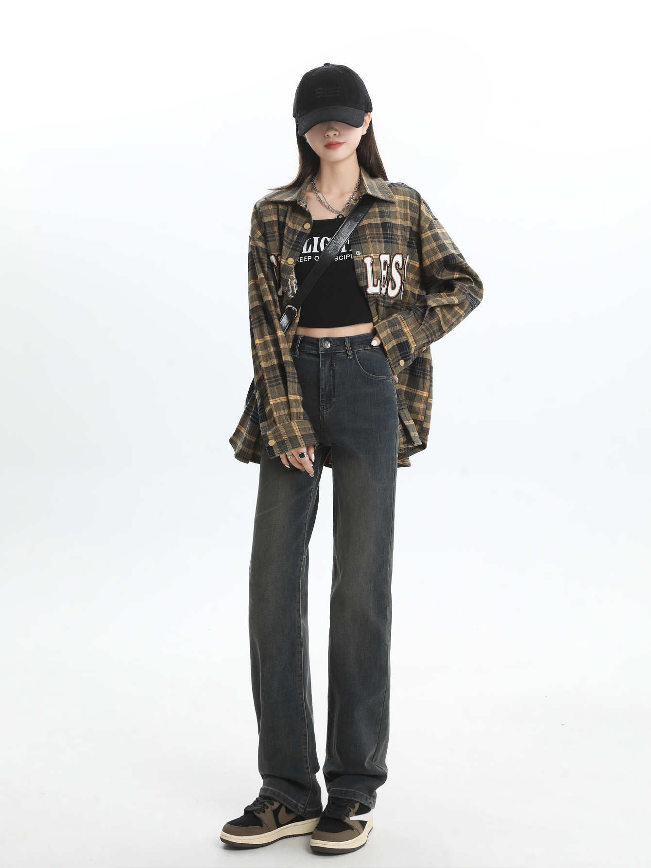 High Waist Straight Leg Jeans Spring 2025 New Pear Shaped Body Slimming Drop Sense Narrow Edition Small Straight Leg Pants