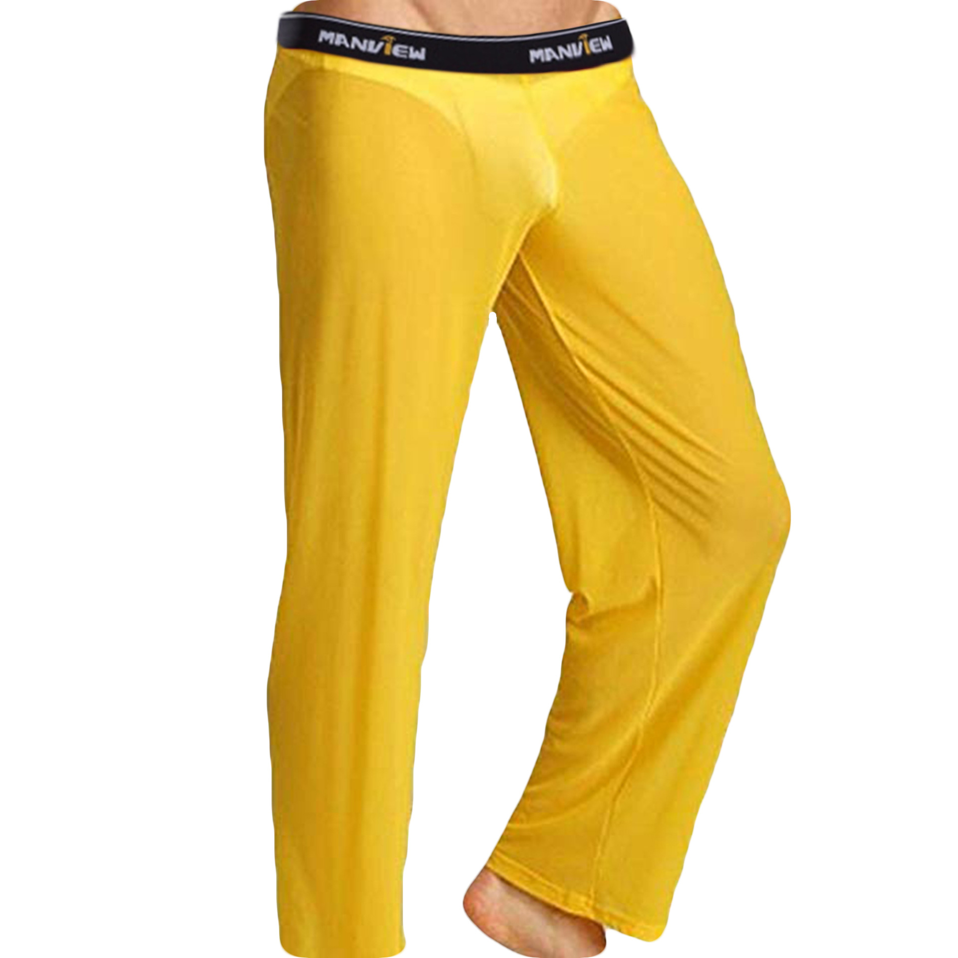 Casual trousers sexy see-through mesh trousers cropped wide-leg pants men's sports pants yoga ultra-thin pants men - Image 4