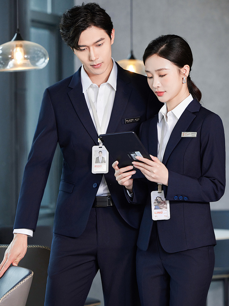 Four Seasons Black Men's Suit suit Business Blue Dress Work Clothes Three-Piece Work Gray Men's Suit