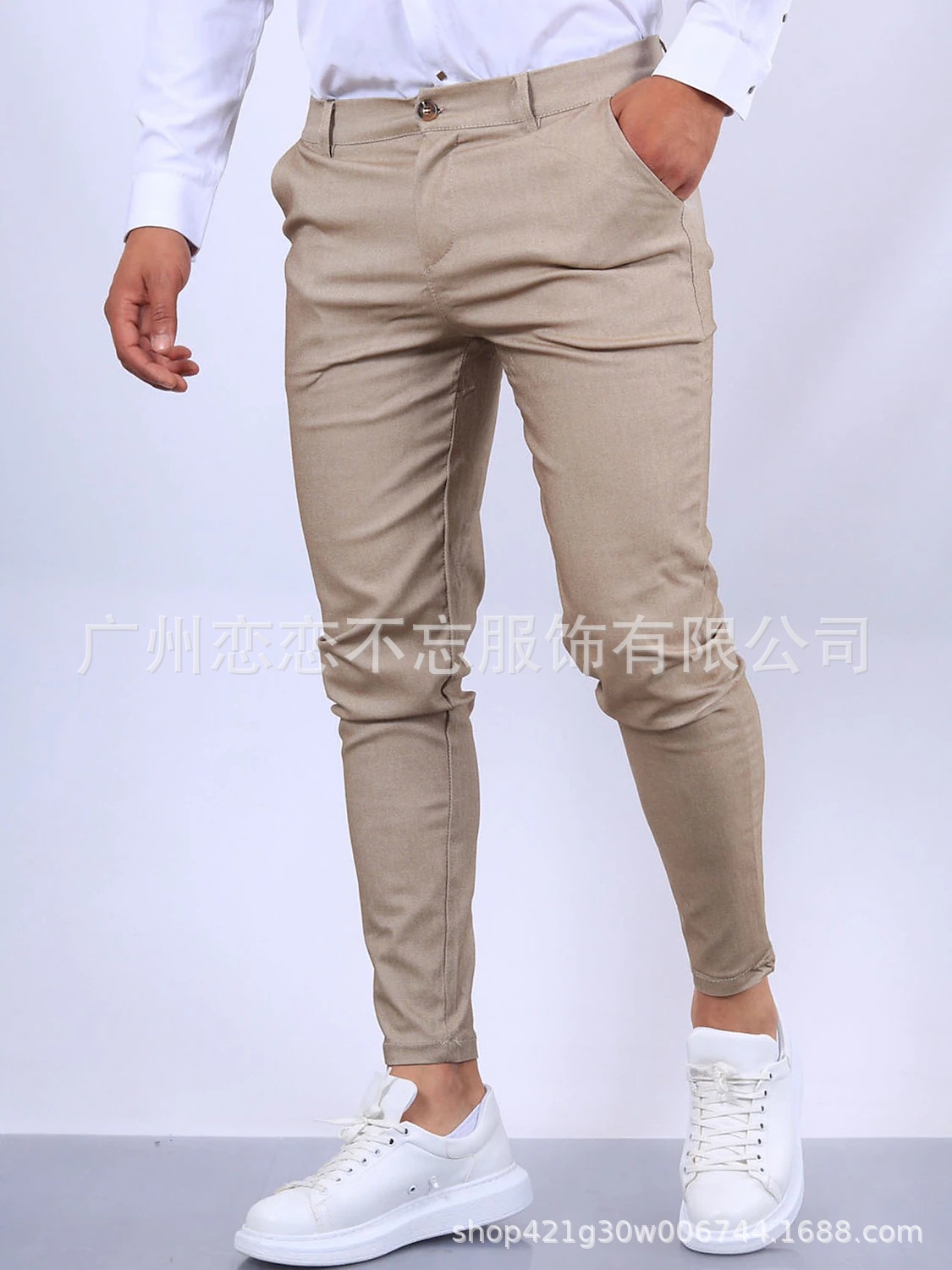 Cross-border Foreign Trade Autumn New Casual Trousers Men's European and American Style Slim-fit Men's Casual Solid Color Trousers 0502 - Image 6