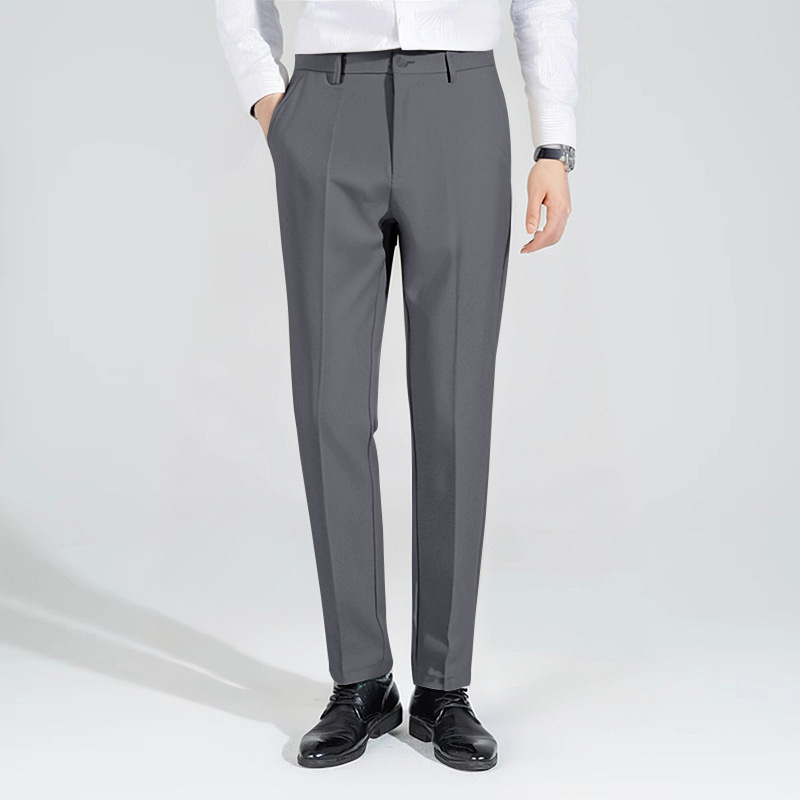 Men's Professional Tooling Straight Small Trousers 2025 Spring New Business Casual Pants All-match Solid Color Pants - Image 7