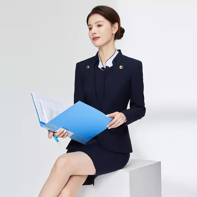 Chinese retro professional suit women's suit formal wear Hotel manager Front desk reception sales department jewelry shop overalls - Image 4