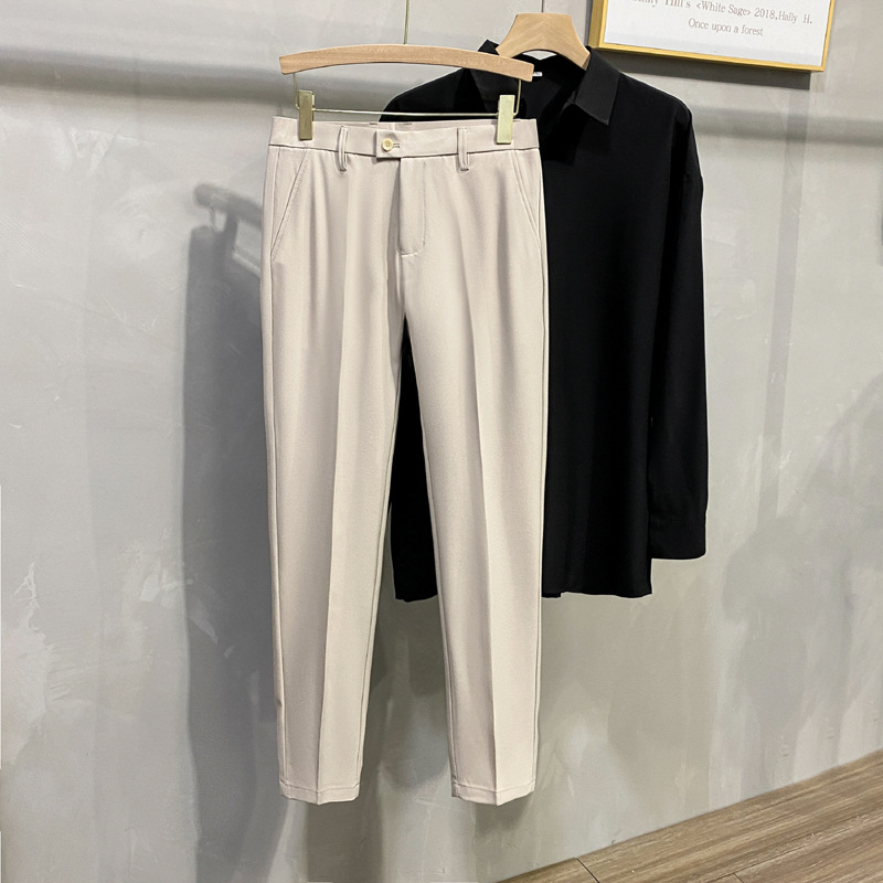 Men's Business Casual Pants Long Pants Spring Summer Youth Slim Fit Suit Pants Spring Slim Fit Wrinkle-Free Thin Pants - Image 10