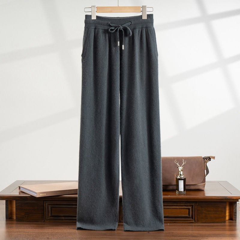 Cashmere sweater casual pants men's 100% pure cashmere autumn and winter New thickened high waist warm outer wear straight pants - Image 9