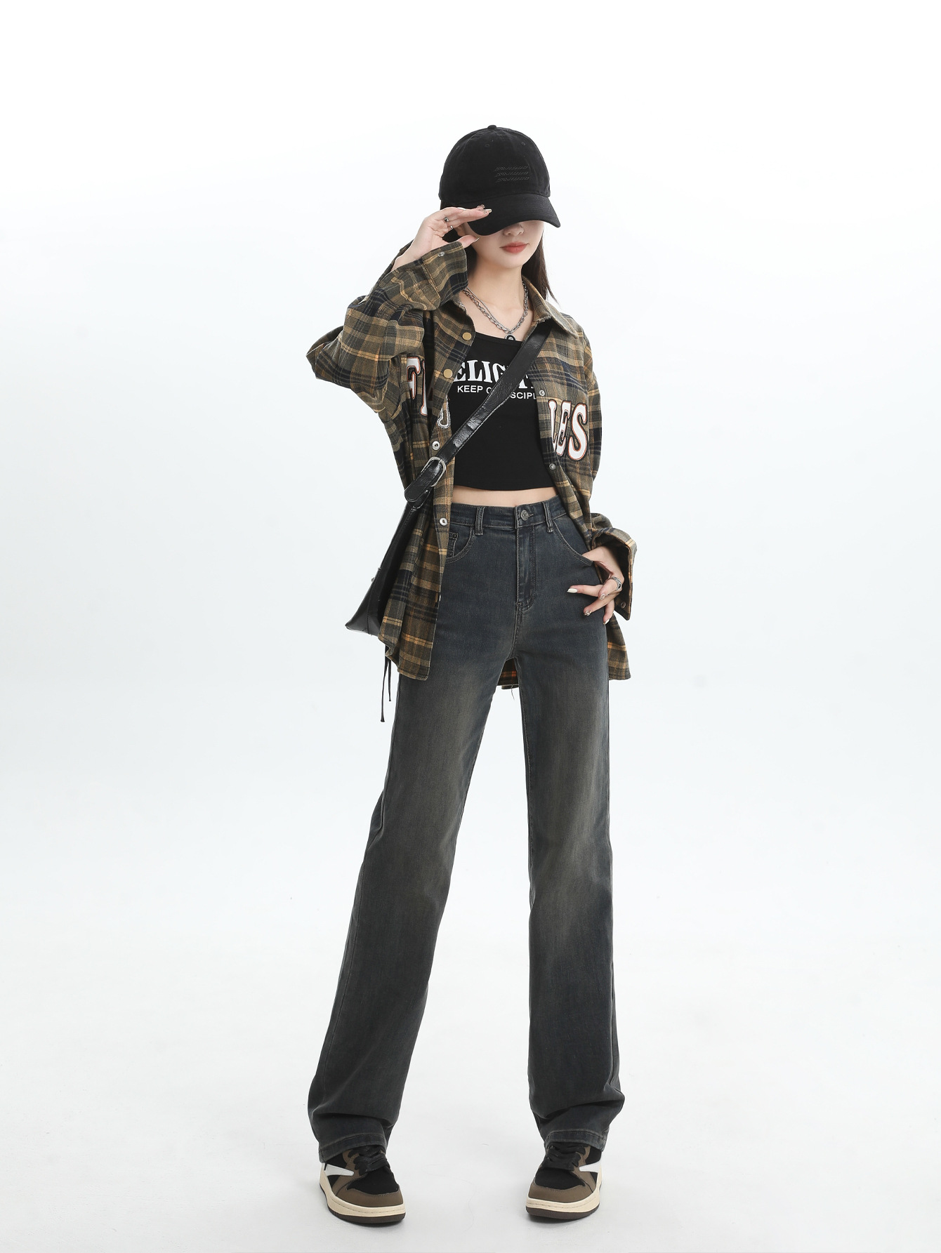 High Waist Straight Leg Jeans Spring 2025 New Pear Shaped Body Slimming Drop Sense Narrow Edition Small Straight Leg Pants - Image 2