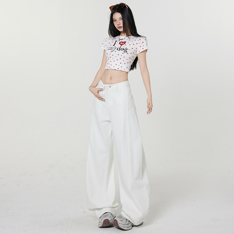 Bumi House# khaki Wide Leg Machete Pants Women's Summer New High Waist Loose Slimming Vertical Straight Pants - Image 7