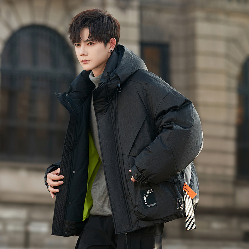 24006 Down Jacket Men's Winter 2024 New Thickened Warm Teenager Trendy Brand Plagi Shuai Ski Jacket