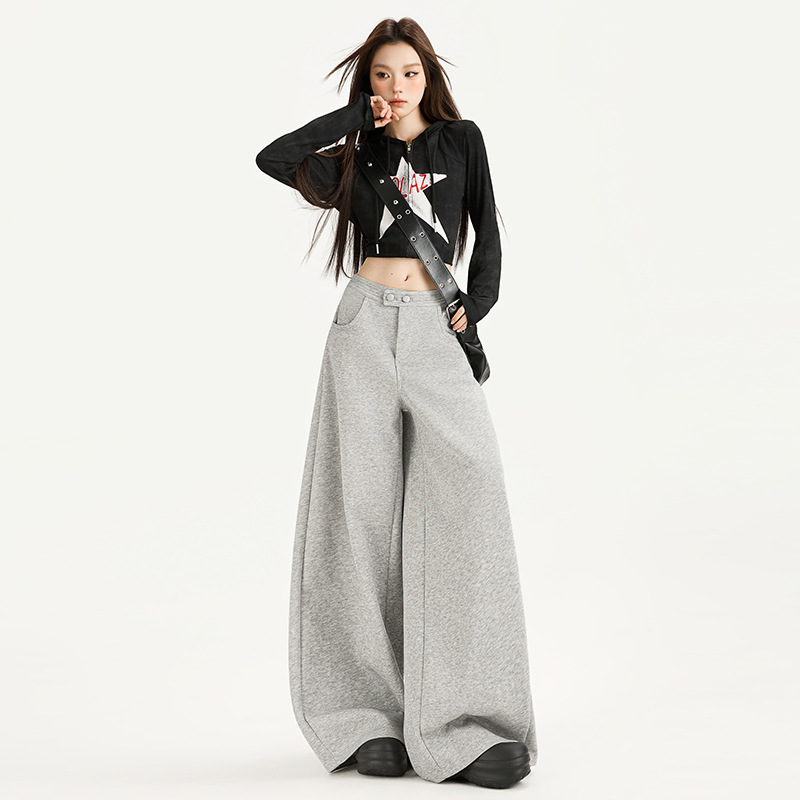 Casual Loose Wide-Leg Pants for Women Early Autumn New Versatile Fashion Pleated Design High-Waisted Loose Scimitar Pants - Image 2
