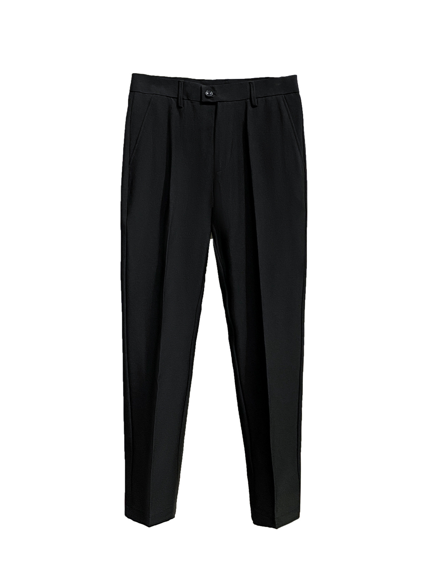 Men's Slim-Fit Cropped Dress Pants, Professional Formal Casual Suit Trousers, High-Quality Drape Black Suit Long Pants for Men - Image 5