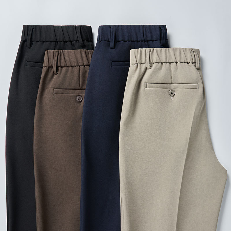 2025 Autumn Loose Casual Business Elastic Luxury Draped Men's Trousers Nine-Point Pants - Image 5