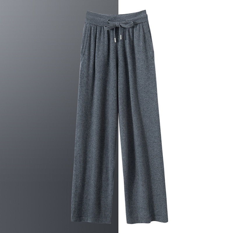 Cashmere sweater casual pants men's 100% pure cashmere autumn and winter New thickened high waist warm outer wear straight pants - Image 6