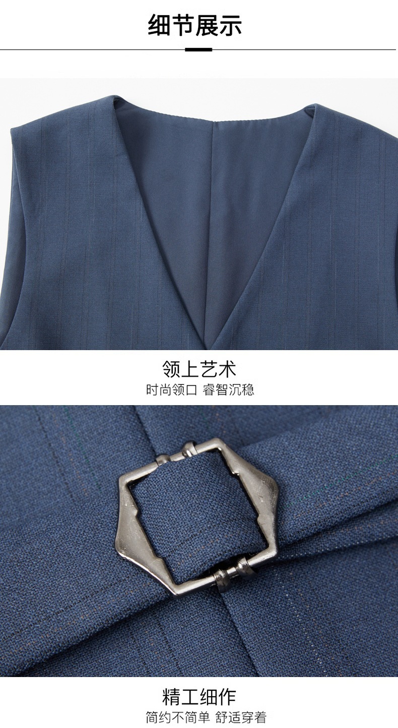 2026 Spring New Men's Three-Piece Suit with Slit in the Middle, Business Casual Professional Suit, White-Collar Suit for Men - Image 5