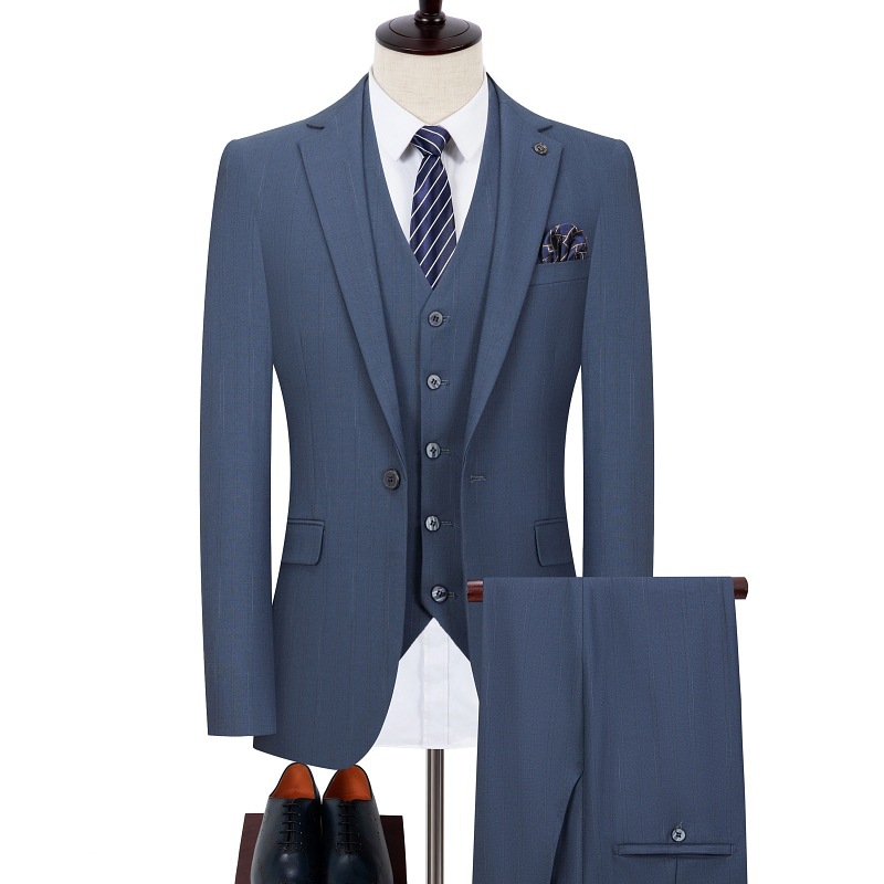 2026 Spring New Men's Three-Piece Suit with Slit in the Middle, Business Casual Professional Suit, White-Collar Suit for Men - Image 6