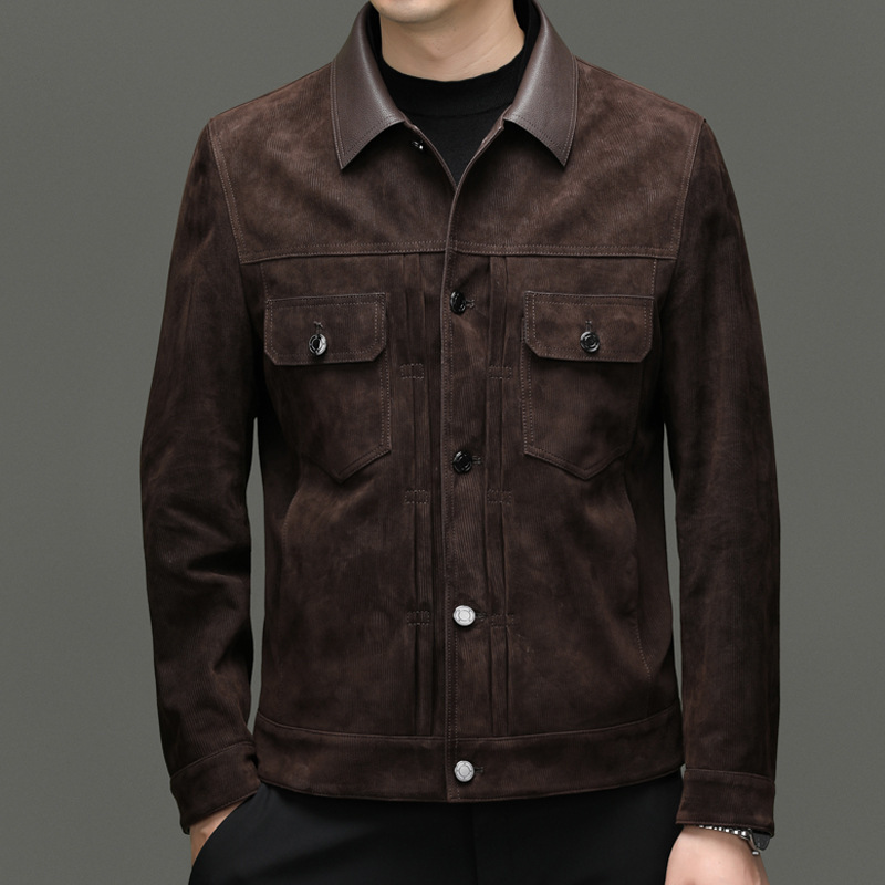 Men's Autumn and Winter New Sheep Suede Jacket Jacket Youth Casual Fashion Handsome Leather Top Men's Leather Jacket Men - Image 2