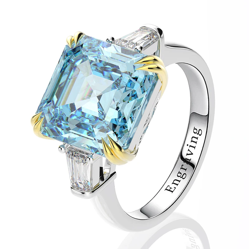 OEVAS 100% 925 Sterling Silver High Carbon Citrine Diamond Gemstone Wedding Engagement Ring Fine Jewelry Gift Wholesale - Image 9
