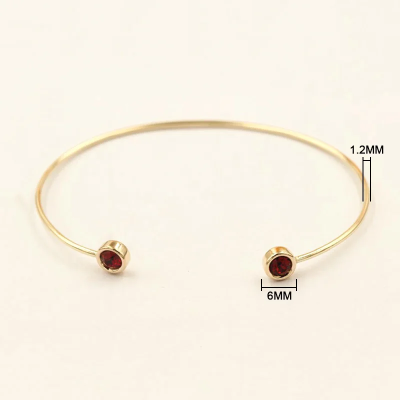14K Gold Filled Cuff Bangle Bracelet W/ Round Zircon Adjustable Bangle Boho Charms Bracelets Bridesmaid Gift Women Jewelry - Image 4