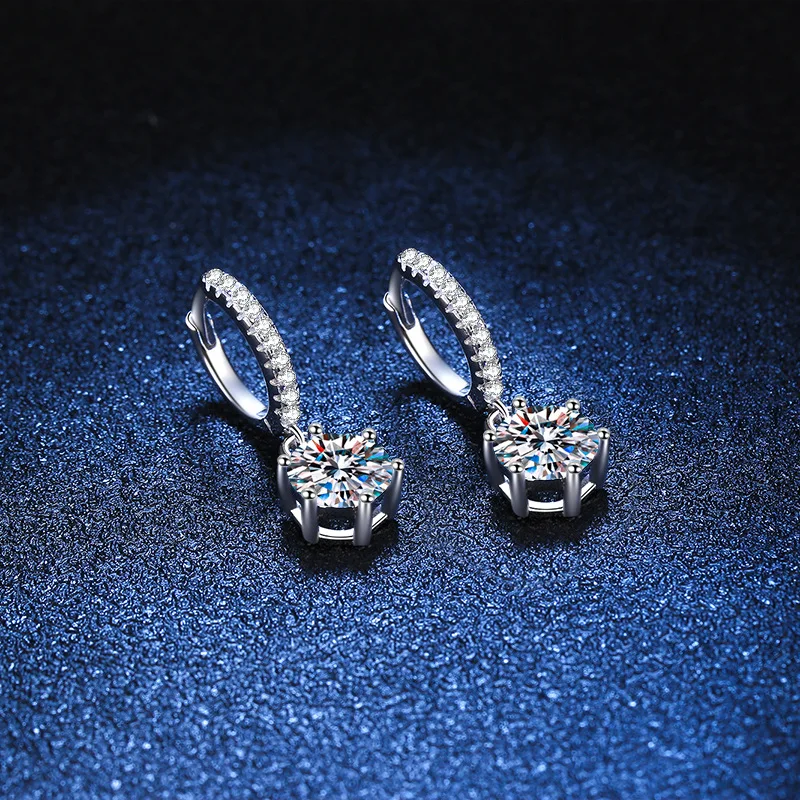 Real 925 Silver Moissanite Jewelry Set Pendant Necklace Ring Stud Earrings Solitaire Pendant Necklace Set for Women Men Gift - Image 5