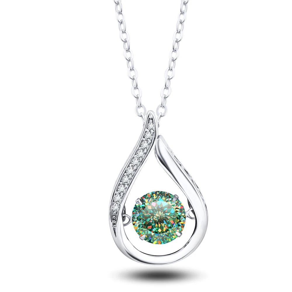 Real 925 Silver Moissanite Jewelry Set Pendant Necklace Ring Stud Earrings Solitaire Pendant Necklace Set for Women Men Gift - Image 3