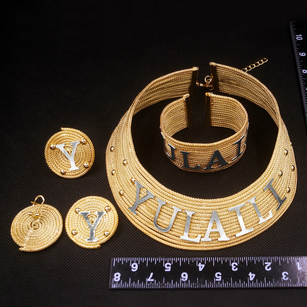 Yulaili Fashion Italian jewelry Set Exquisite Gift box Gold plated copper ring high-end atmospheric ladies wedding anniversary g - Image 3