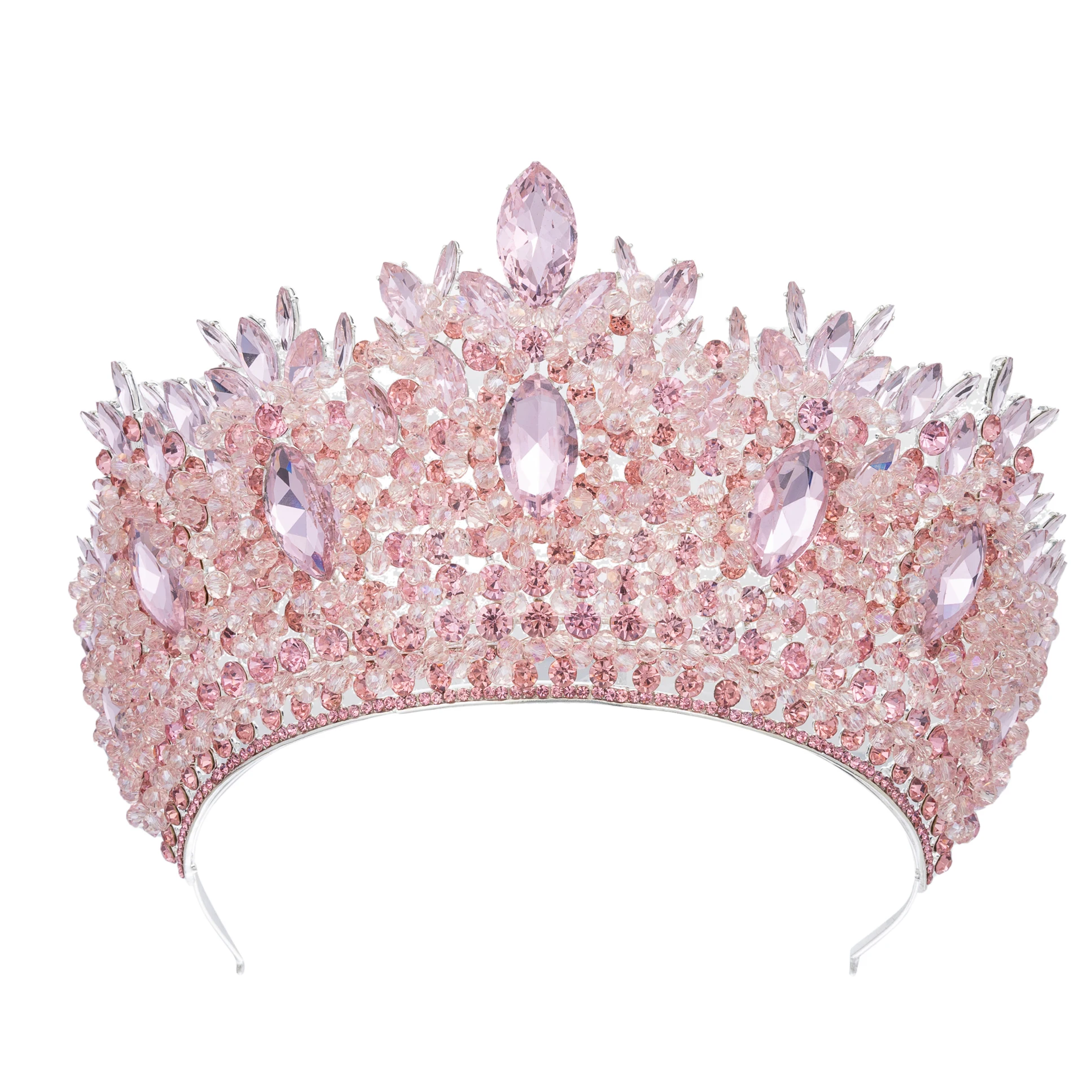 Baroque Wedding Crowns For Pageant Miss Universe Big Crystal Bridal Tiara Crown For Wedding Bride Diadem Hair Jewelry Headdress - Image 3