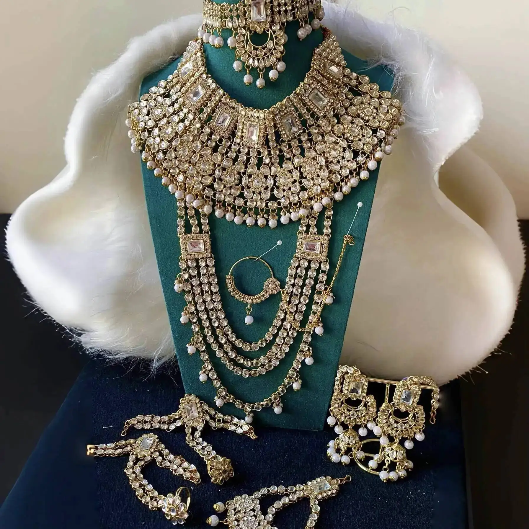 Indian and Pakistani Jewelry Set Decorations Exotic Style Studio Photo Wedding Bride Ancient Style Belly Dance - Image 9