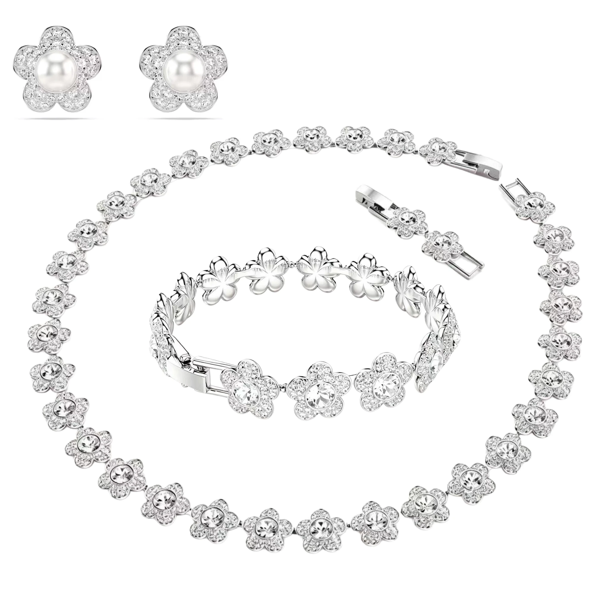 High-quality classic zircon necklace, bracelet, and stud earring set, S925 silver, gift, banquet, couple, anniversary - Image 5