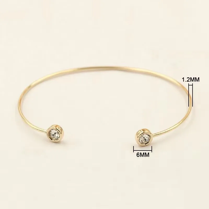 14K Gold Filled Cuff Bangle Bracelet W/ Round Zircon Adjustable Bangle Boho Charms Bracelets Bridesmaid Gift Women Jewelry - Image 9