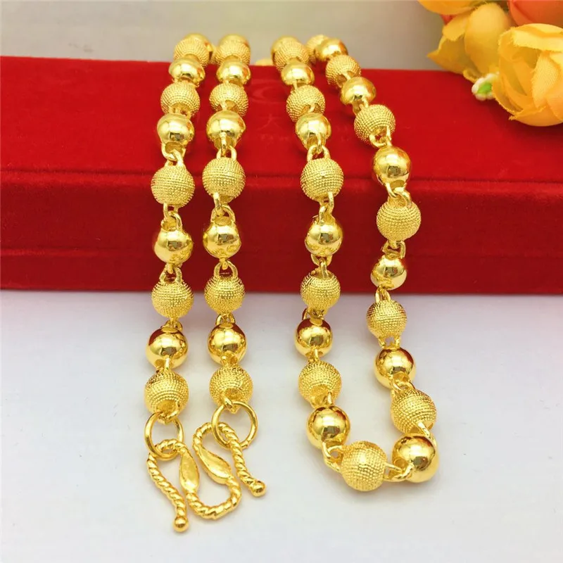 925 silver electroplated 18K gold necklace, for men and women, suitable for weddings, engagements, anniversaries, beaded jewelry - Image 3