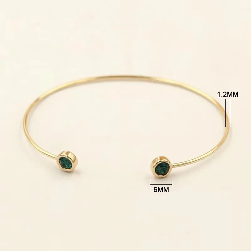 14K Gold Filled Cuff Bangle Bracelet W/ Round Zircon Adjustable Bangle Boho Charms Bracelets Bridesmaid Gift Women Jewelry - Image 7