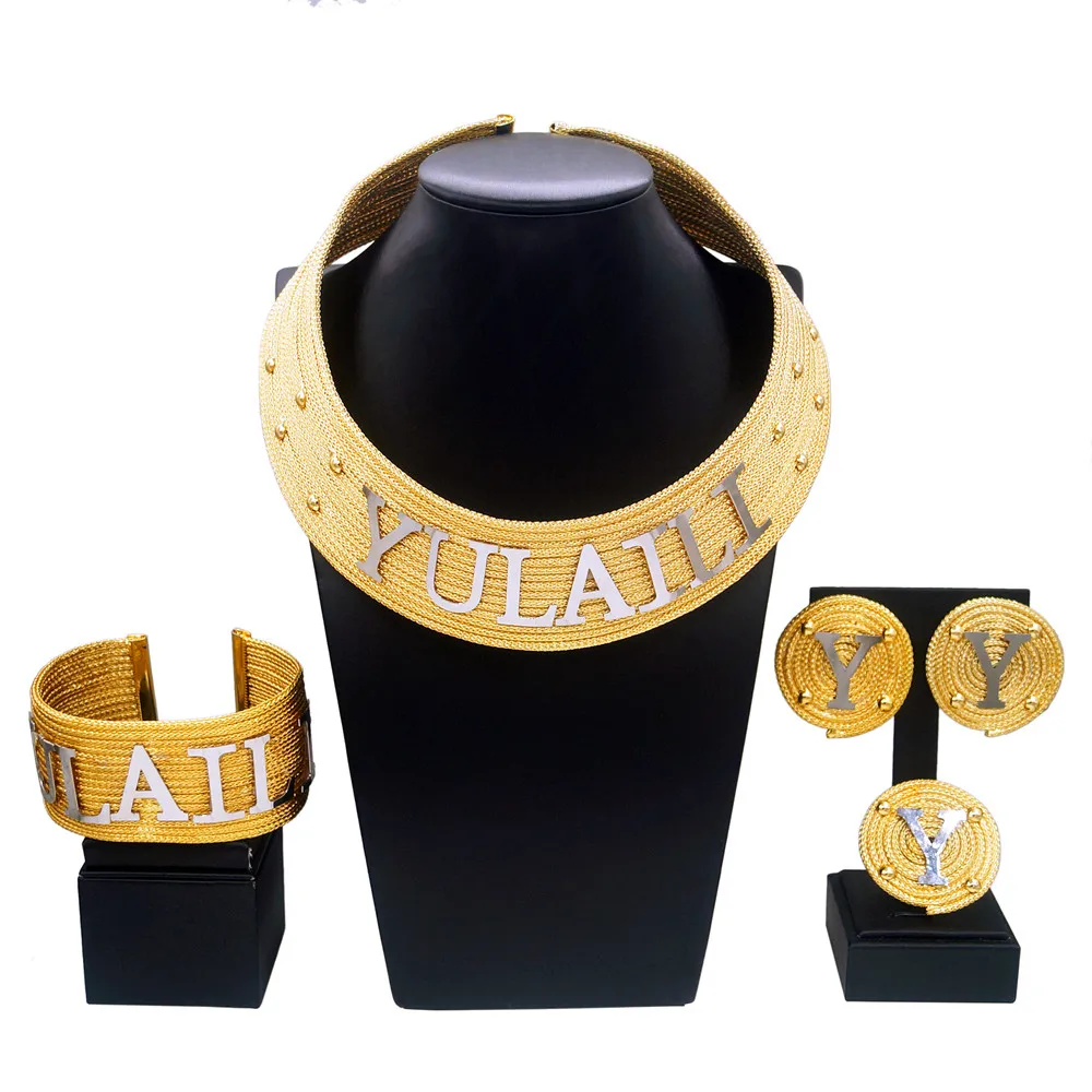 Yulaili Fashion Italian jewelry Set Exquisite Gift box Gold plated copper ring high-end atmospheric ladies wedding anniversary g - Image 2