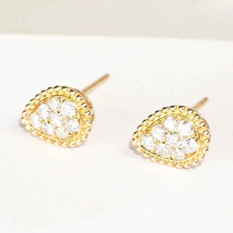NKHOG Full Moissanite Jewelry Sets Waterdrop Earrings Pendant S925 Silver Ear Studs Necklace Women Wedding 18K Plated Jewelry - Image 4