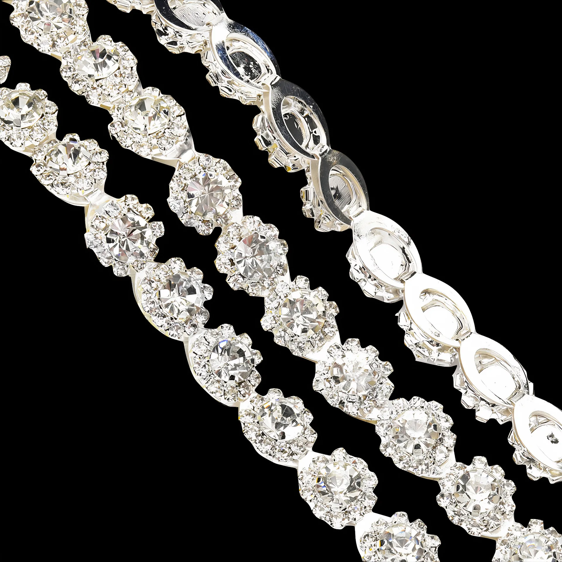 10Yard Rhinestone Chain Crystal Diamond DIY Crafts Wedding Decoration Fashion Gift Golden Rhinestone Ribbon Clothing Accessories - Image 2