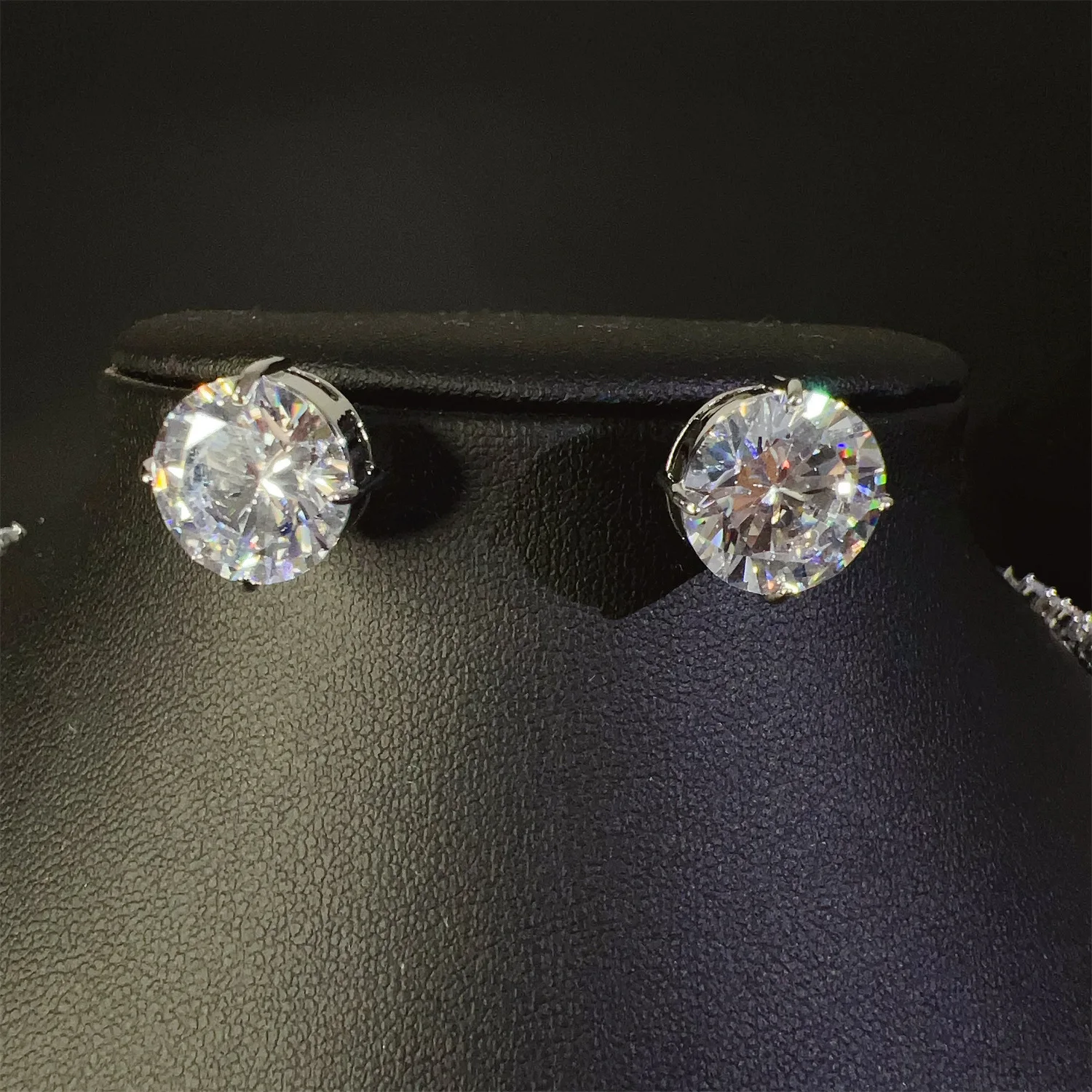 SLBRIDAL Sparkling CopperAlloy Cubic Zircon Bridal Jewelry Set Wedding CZ Necklace Earring Set Women Girl Banquet Party Jewelry - Image 5