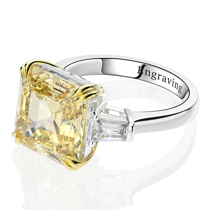 OEVAS 100% 925 Sterling Silver High Carbon Citrine Diamond Gemstone Wedding Engagement Ring Fine Jewelry Gift Wholesale - Image 8